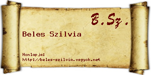 Beles Szilvia névjegykártya
